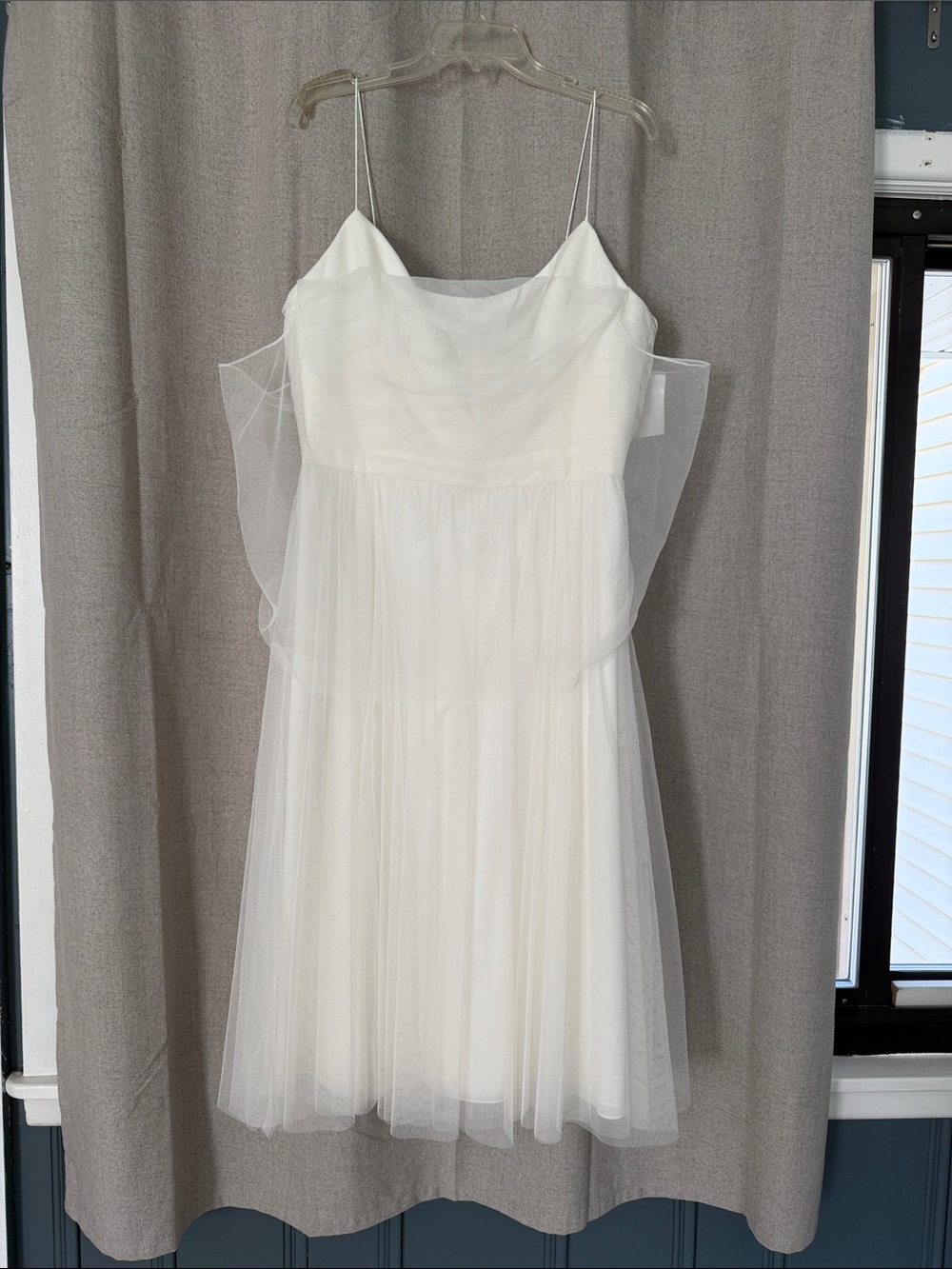 Amsale Ivory Strapless Tulle Cocktail Dress